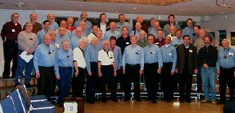 Here we are on the risers singing a song with our guests.